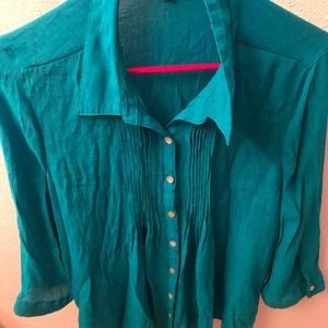 Notations teal blouse
